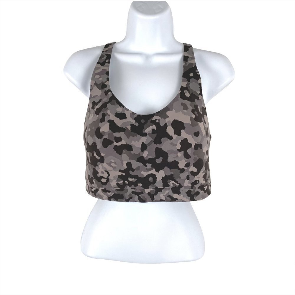 Athleta Sports Bra Camo‎ Women's 36D Multicolored Mesh Workout Running AT-1301